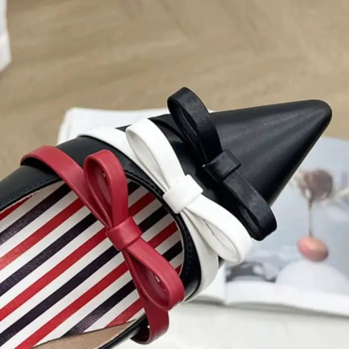 Nouvelles Chaussures Femme 2026 – Élégantes Chaussures Décontractées Françaises pour Femme, Chaussures Plates à Bout Pointu avec Nœud Exquis, Chaussures de Créateur, Zapatos Mujer