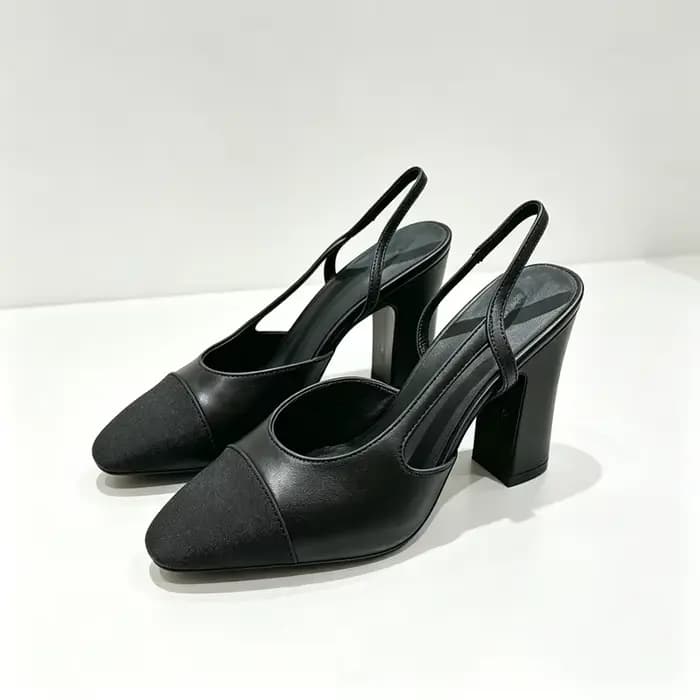 Nouvelles sandales de luxe en cuir noir de haute qualité pour femmes