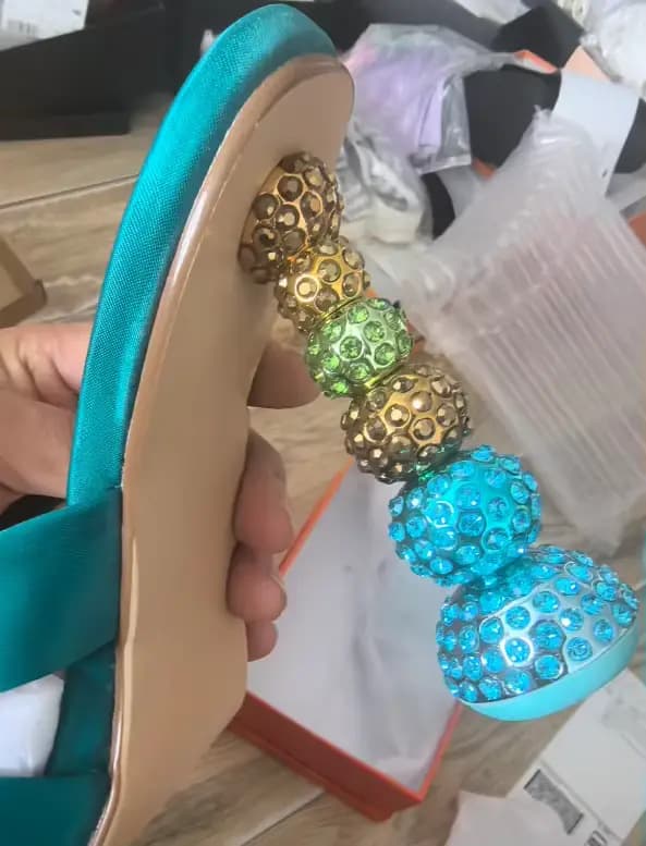 Sandales à Talons en Strass Doux de 9.5cm, Style Étrange, Pantoufles d'Été Élégantes pour Banquet, Mariées, Demoiselles d'Honneur, 34-43, Nouvelle Collection pour Femme