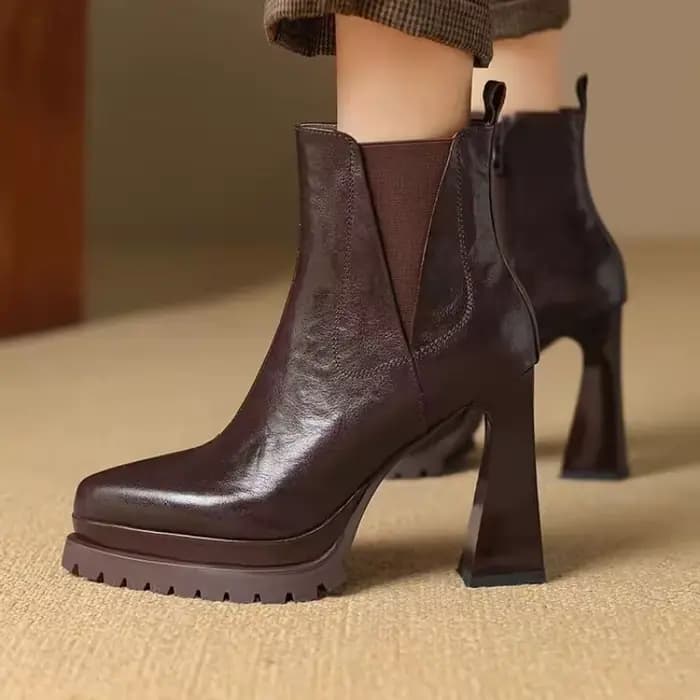 Bout pointu chaussons à talons très hauts plate-forme de mode fermeture éclair latérale chaussures