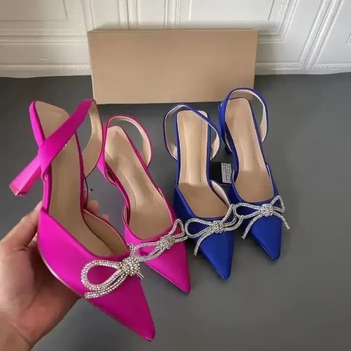 Escarpins bleus à bride arrière pour femmes