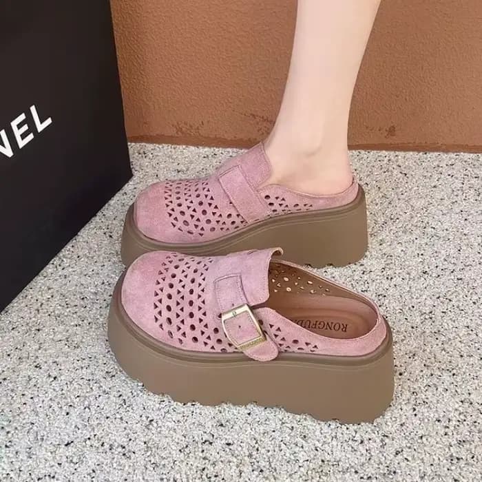 Mules compensées tendance pour femme 2026 – Chaussures d'été décontractées respirantes à enfiler pour un confort optimal