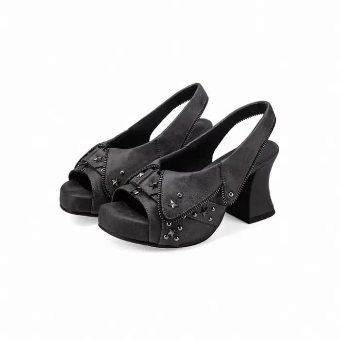 Sandales rétro vieillies à bout ouvert pour femme