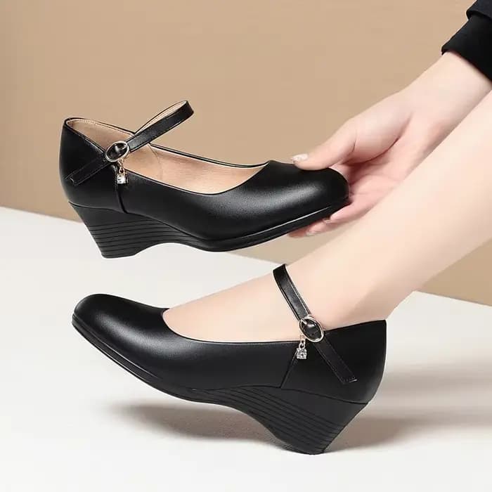 5cm respirant confortable bouche peu profonde plate-forme chaussures à semelles compensées femmes pompes 2025 automne Med talons Mary Janes pour bureau danse maman