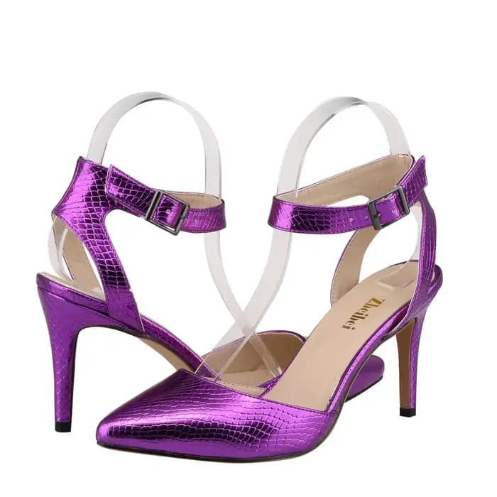 Femmes Sansals talons aiguilles Crocodile Sexy pompes décontracté en cuir PU mode bout ouvert
