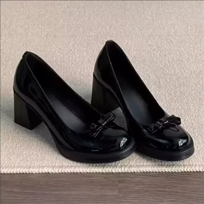 Escarpins 2026 Vintage à Nœud en Cuir Verni