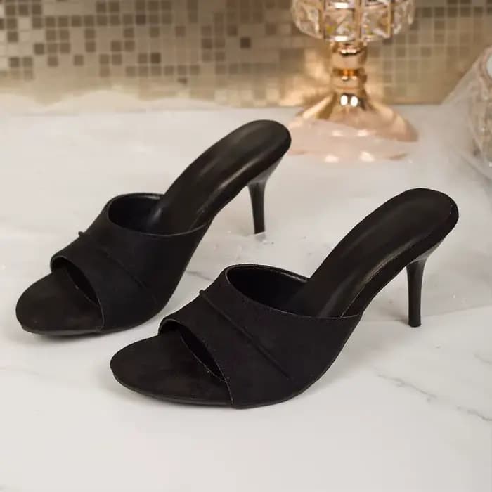 Sandales à talons hauts en velours kaki pour femme