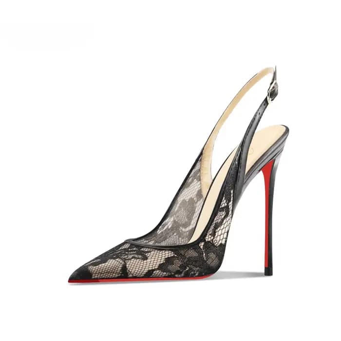 Nouvelles sandales à talons hauts en dentelle blanche à bouts pointus, talons fins et bouche peu profonde, confortables à porter avec un seul pied