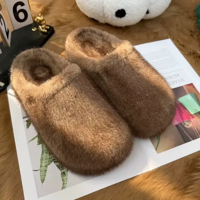 Mules en fausse fourrure pour femmes