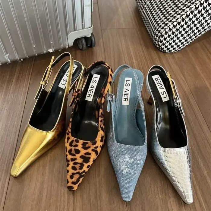 Chaussures Sexy à talons hauts argentés pour femmes