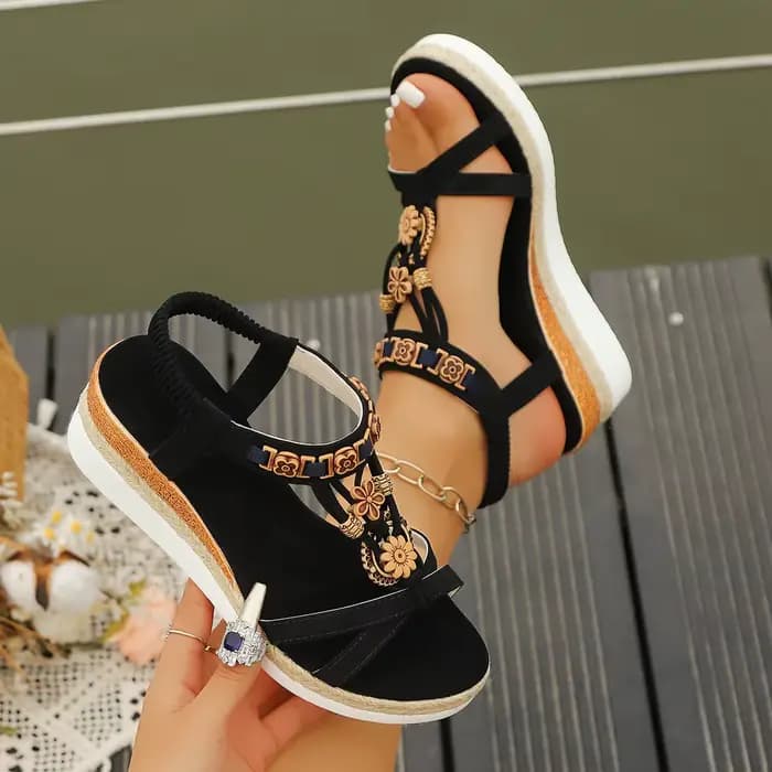 Sandales compensées de Style bohème pour femmes