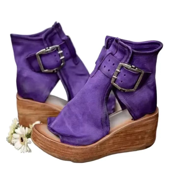 Femmes sandales d'été chaussures nouvelle mode rétro Peep Toe plate-forme