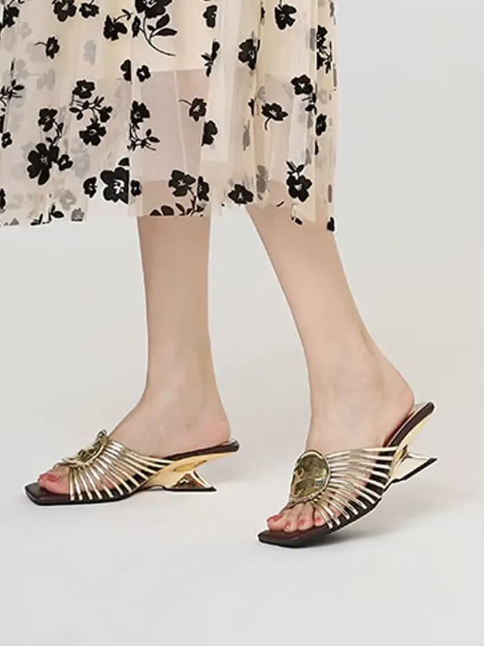 ZAROY Mules à talons hauts pour femme à bride étroite