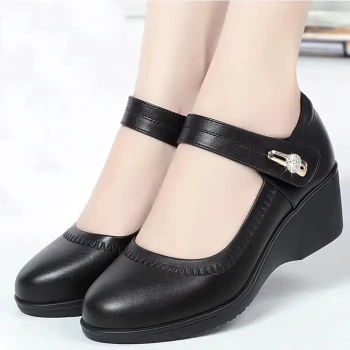 Bombas De Mujeres femmes mignon doux rouge sans lacet chaussures à talons hauts dame décontracté confortable automne pompes femme noir chaussures G743