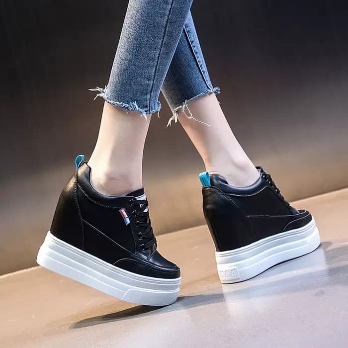 11cm 2025 plate-forme baskets à semelles compensées chaussures d'été en cuir véritable Air Mesh creux femmes blanc