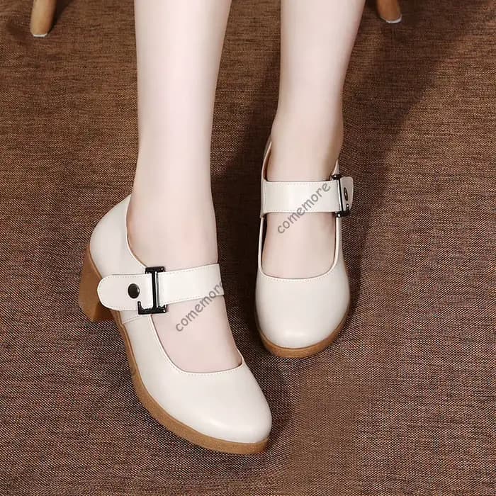 Comemore femmes pompes printemps automne chaussures en cuir souple