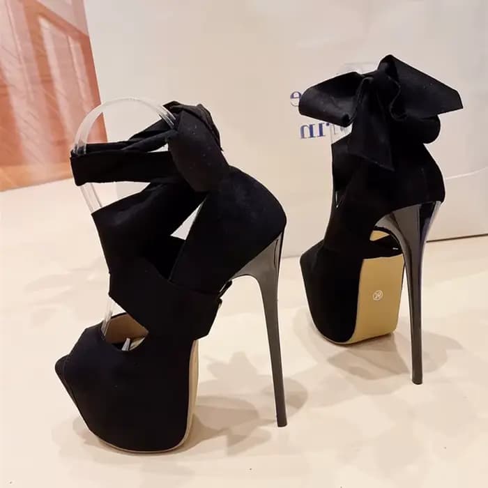 Liyke noir talons hauts pour femmes 2026 mode cheville sangle croisée plate-forme pompes Sexy Peep orteil robe de