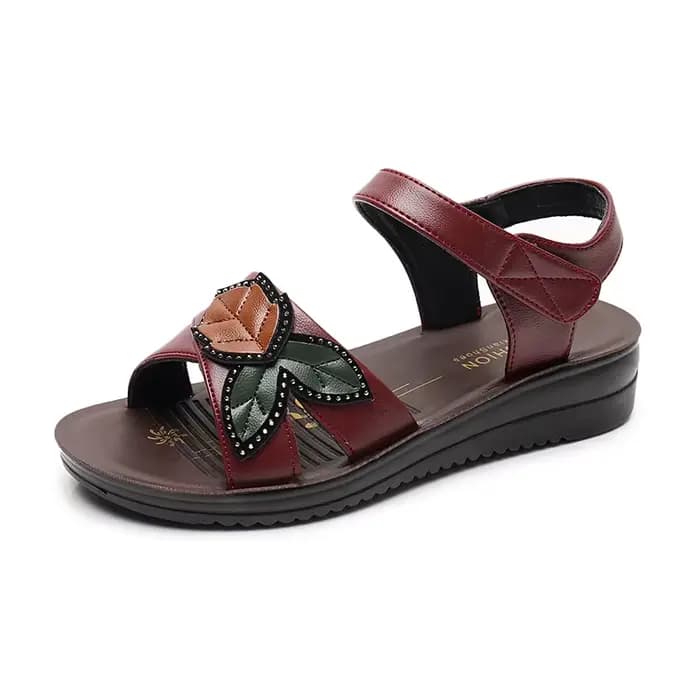 Femmes sandales 2025 mode extérieur compensées chaussures de marche femmes été plat antidérapant fond souple personnes âgées plage chaussures décontractées