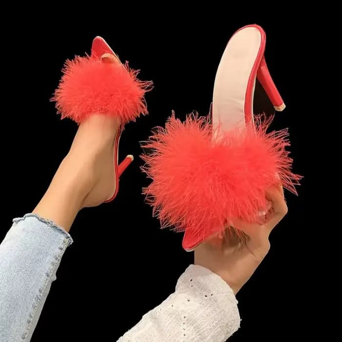 Pantoufles Sexy à Talons Hauts avec Design à Talons Fins