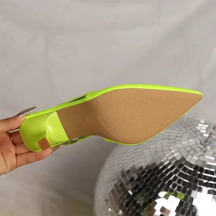 Sandales à talons hauts vert clair pour femmes