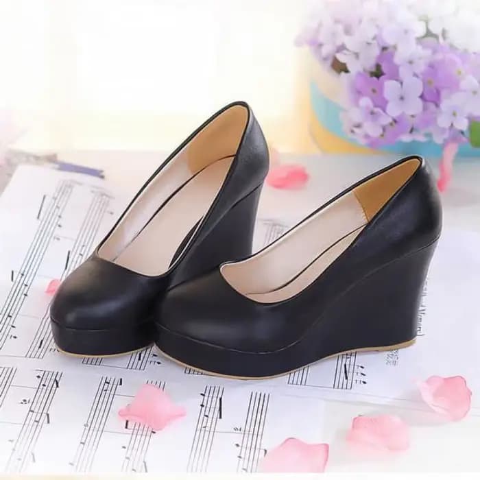 Chaussures à talons hauts compensés pour femmes, chaussures à plateforme blanches et noires, chaussures décontractées