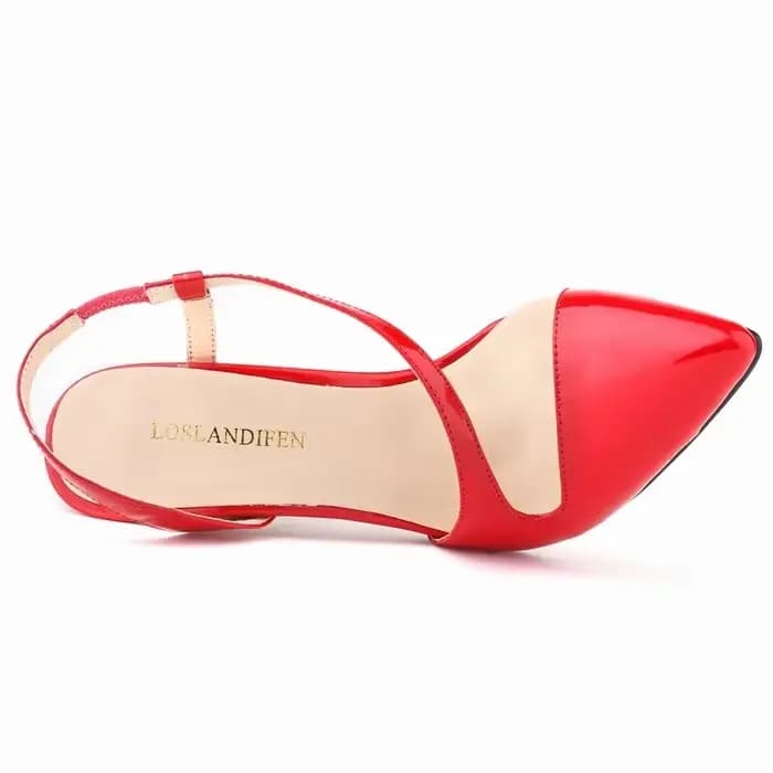 LOSLANDIFEN-Escarpins pointus en cuir pour femmes, chaussures à talons hauts, sexy, été, automne, mariage, rouge, 302-15PA, nouveau