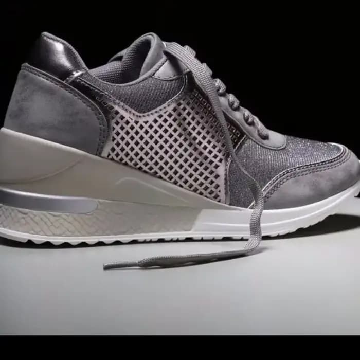 2025 baskets compensées maille plate-forme chaussures couleur unie fond épais fermeture éclair