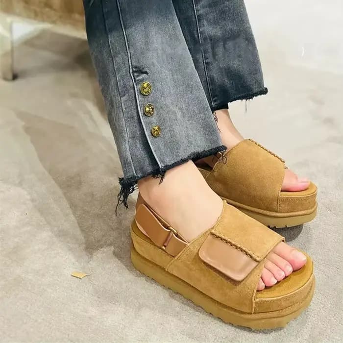 Sandales compensées à plateforme épaisse pour femme