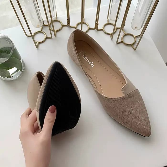 Femmes chaussures mode épissure Mule appartements bout pointu ballerine Ballet chaussure plate Zapatos décontracté sans