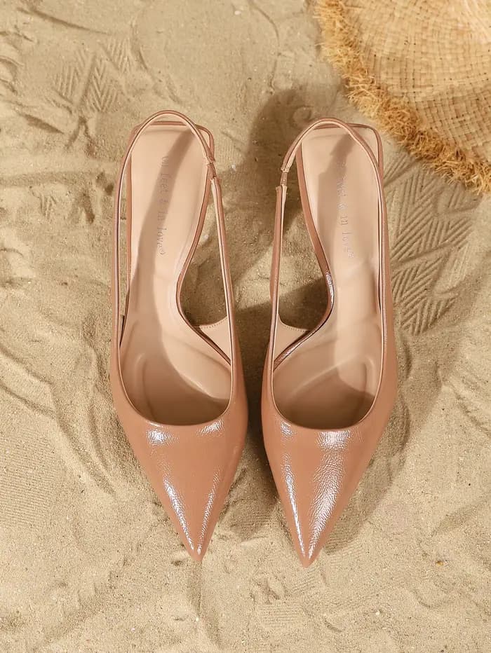 Chaussures élégantes à bout pointu et à bride arrière pour femmes