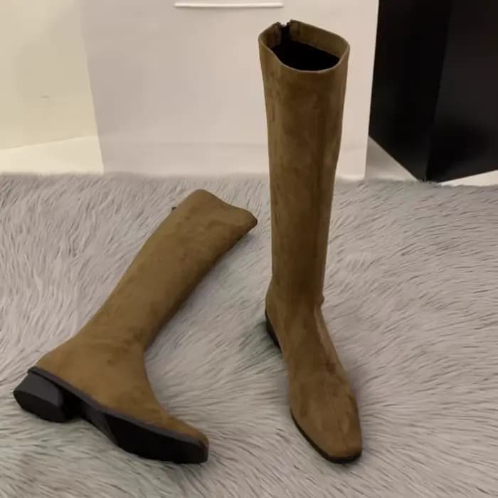 Nouveau daim chaud mode Chelsea bottes 2025 automne concepteur rétro dames genou