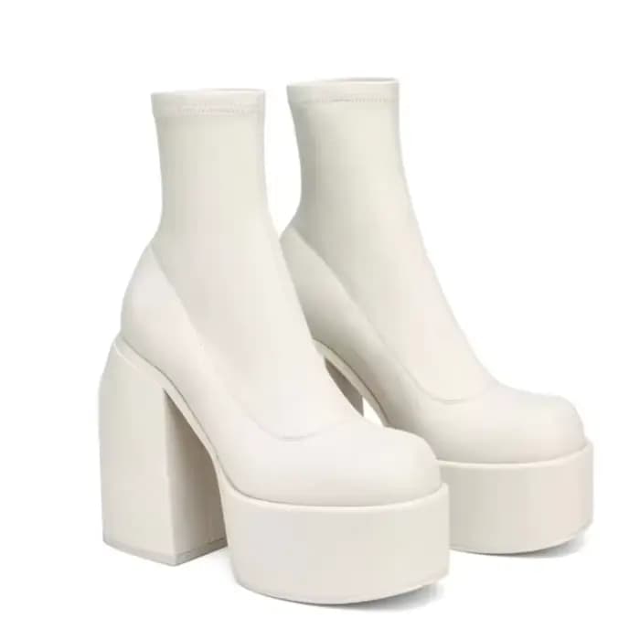 Bottines pour femmes chaussures à plate-forme de mode talons bloc bottes