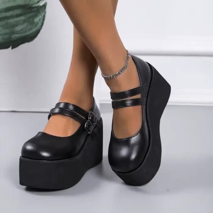 Nouvelles chaussures à talons compensés Mary Janes pour femme