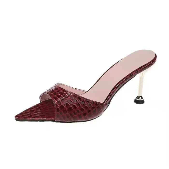 Sandales glamour à talons hauts à texture crocodile