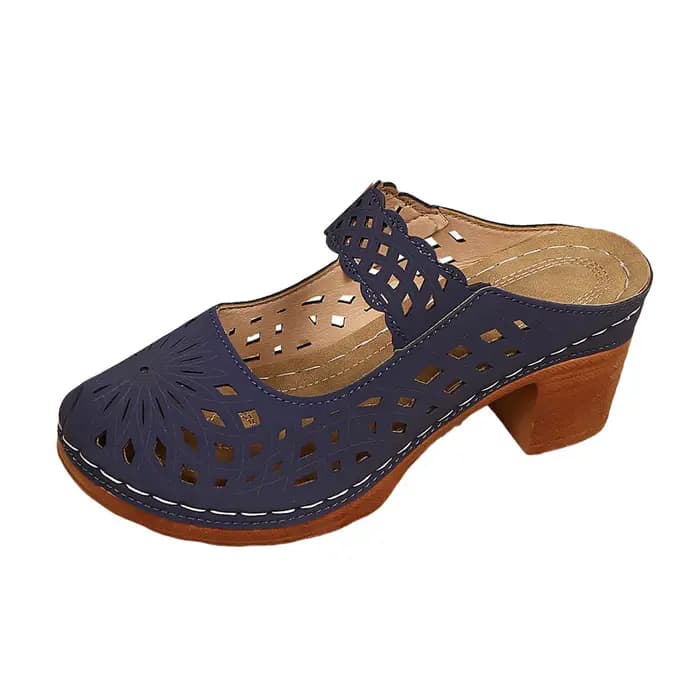 Talon bas compensés pour femmes pantoufles pour femmes à la mode et polyvalentes talon moyen épais semelle souple creux fermé b®соножки жletiе