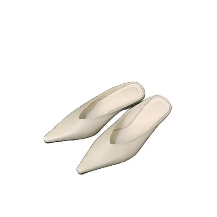 Mules en cuir véritable pour femme