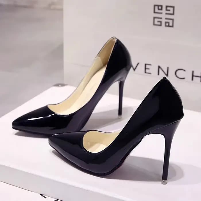 Escarpins à Talons Hauts en Cuir Verni pour Femme, Chaussures de Mariage à Talons Fins, Sexy, Pointues, Taille 44, Nouvelle Collection