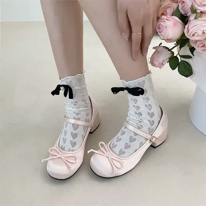 Chaussures Lolita à talons hauts avec nœud élégant pour femmes