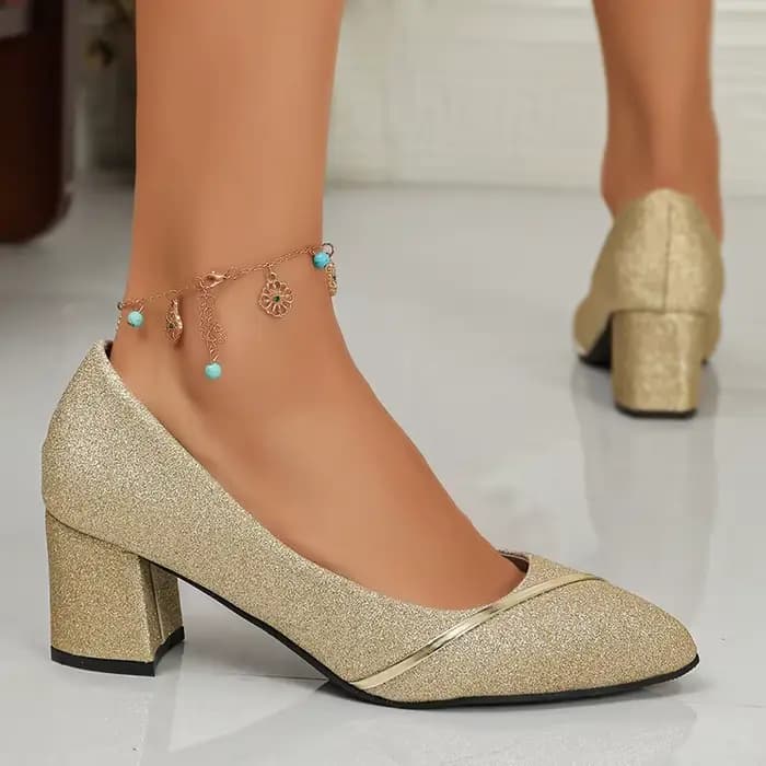 Sandales à talons hauts scintillantes or et argent pour femme