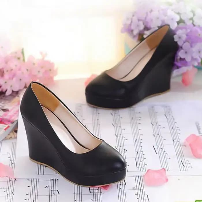 Chaussures à talons hauts compensés pour femmes, chaussures à plateforme blanches et noires, chaussures décontractées