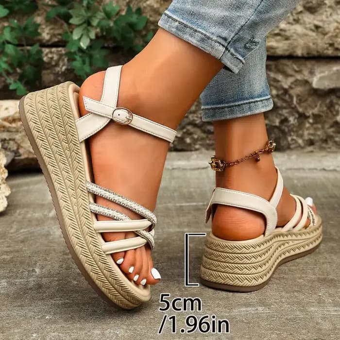Sandales compensées confortables à plateforme pour femme