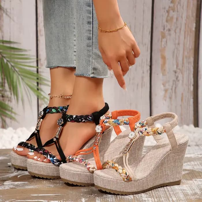 Sandales à talons compensés pour femmes