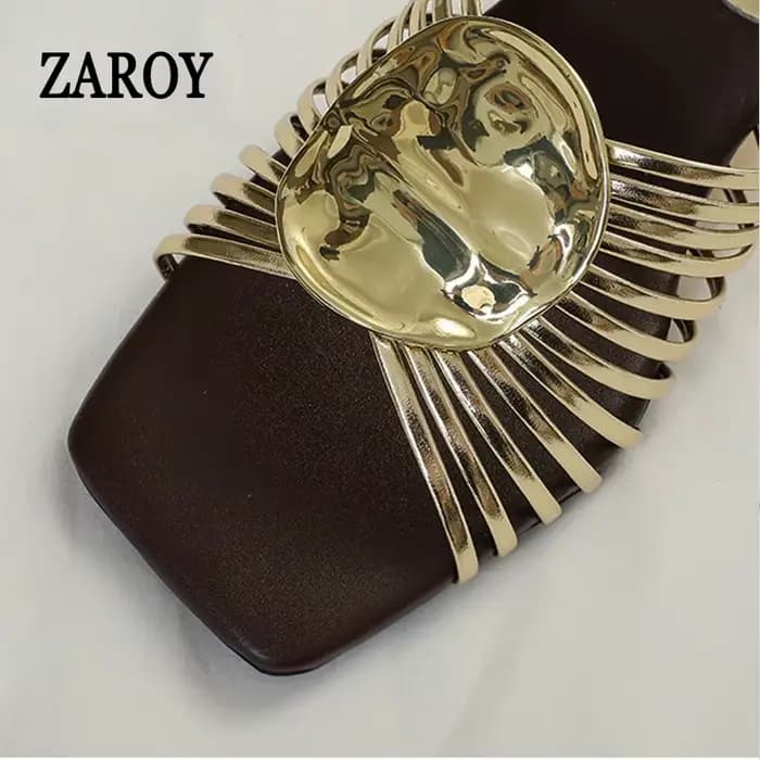ZAROY Mules à talons hauts pour femme à bride étroite