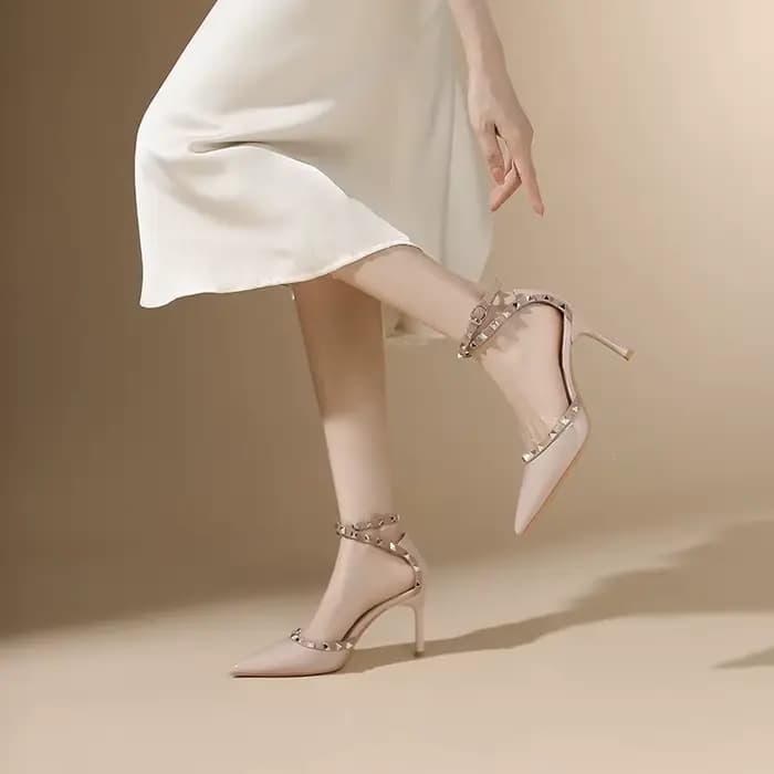 Sandales à talons hauts en peau de mouton