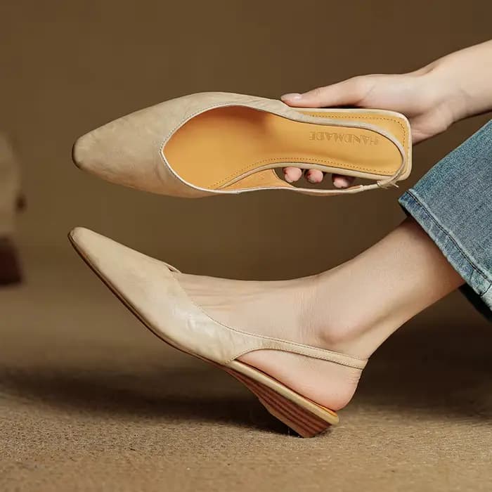2025 nouveau été femmes Mules en cuir véritable