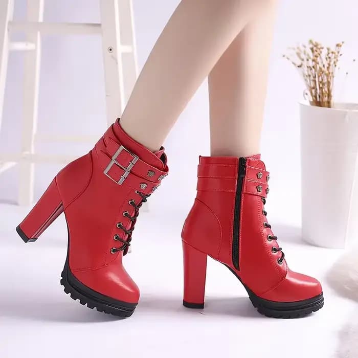 Bottes de rinçage en cuir pour femmes, talons hauts de bureau sexy, bottes à plateforme, chaussons ronds Parker, escarpins noirs pour dames, chaussures de fête, automne, nouveau, 2024