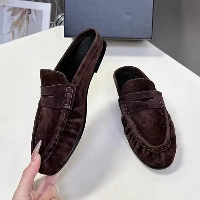 Dilalula 2026 Tendance Mules plissées en cuir naturel pour femme