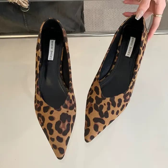 Chaussures de bureau imprimé léopard pour femmes