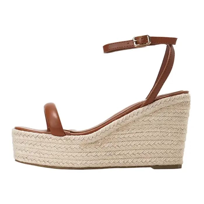 Eilyken Nouvelles sandales d'été à bout carré et bride à boucle pour femme