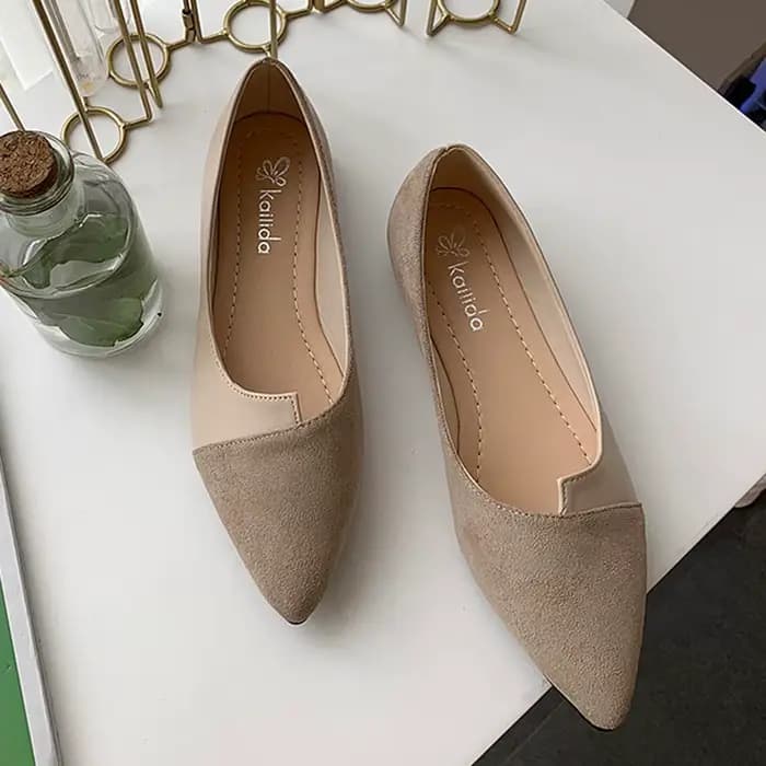 Femmes chaussures mode épissure Mule appartements bout pointu ballerine Ballet chaussure plate Zapatos décontracté sans